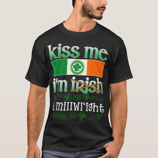 Camiseta Beije-Me Um Milwright Gift St Patricks Irish Te (Frente)
