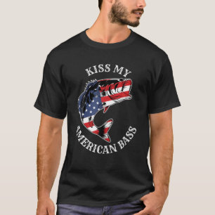 Camiseta Beije Meu Bass Americano - Pescada Engraçada Pá De