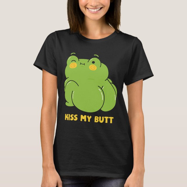 Camiseta Beije meu Bumbum É Sapo de animais aquáticos mágic (Frente)
