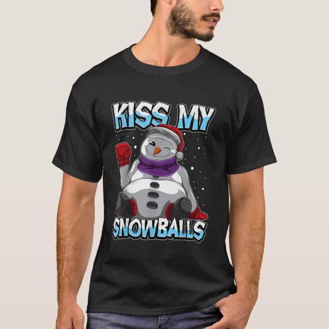 Camiseta Beije Minhas Bolas De Neve Engraçado Xmas Pun Para (Frente)