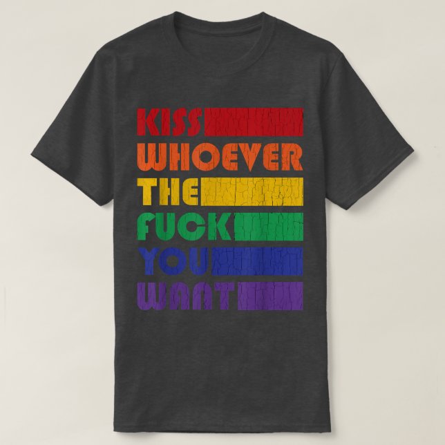 Camiseta Beije Quem Quiser LGBTQ Gay Lésbica Awar (Frente do Design)
