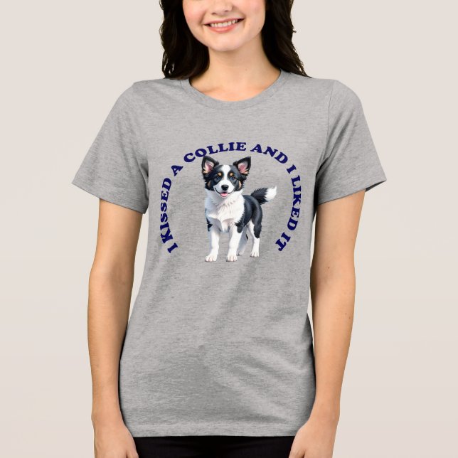 Camiseta Beijei um cachorrinho Border Collie (Frente)