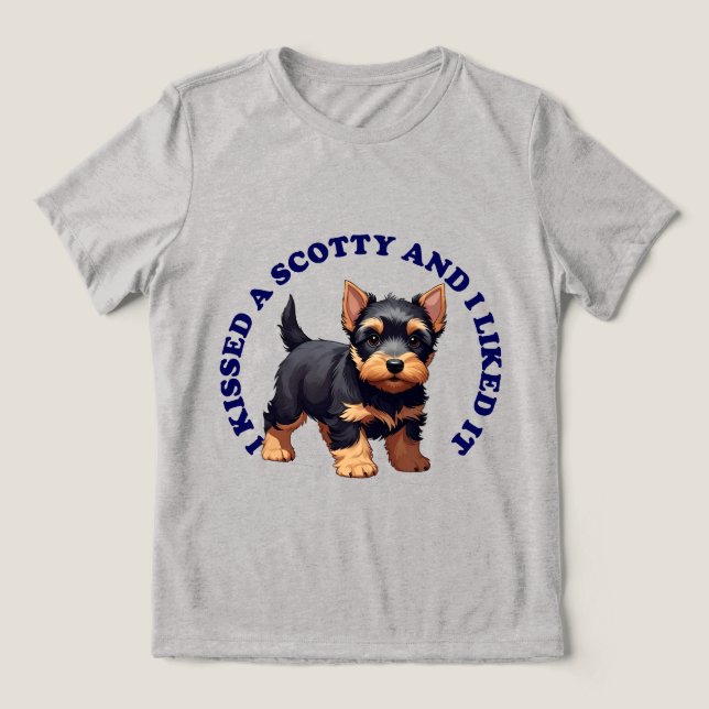 Camiseta Beijei um cachorrinho Scottish Terrier (Design frontal)