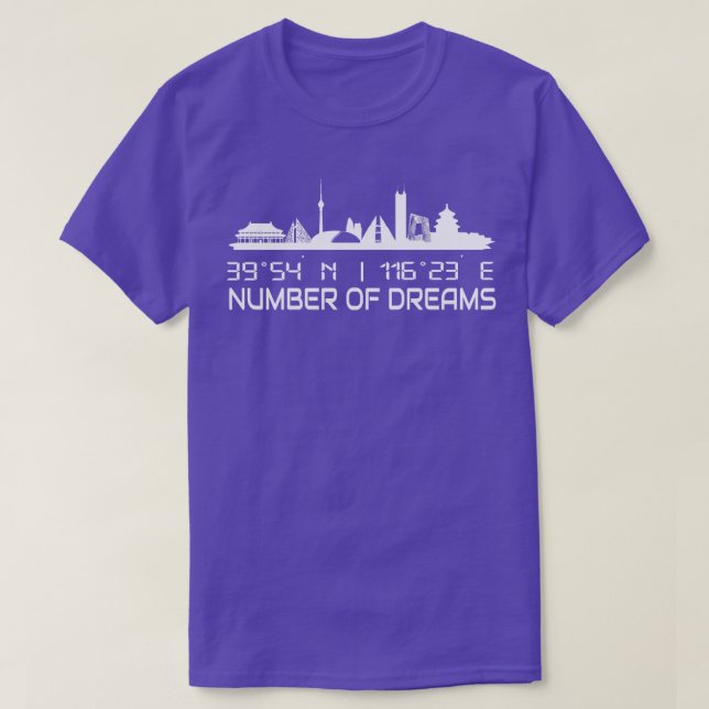 Camiseta Beijing Skyline GPS coordena Silhouette China (Frente do Design)