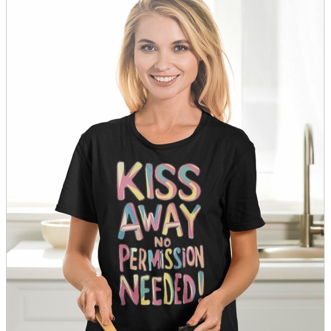 Camiseta Beijo Colorido Whimsical Sem Permissão Necessária (Criador carregado)