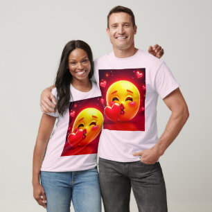 Camiseta Beijo Emoji: Arte de Amor e Corações