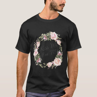 Camiseta Beijo Engraçado Me Beije Estou 75 Nk Rosas Floral