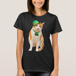 Camiseta Beijo gato irlandês chapéu duende trevo st patrick