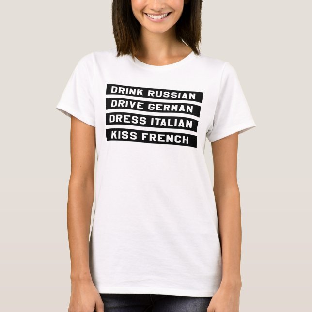 CAMISETA BEIJO ITALIANO DO VESTIDO ALEMÃO DA MOVIMENTAÇÃO (Frente)
