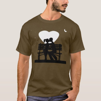 Camiseta beijo meados de do amor da noite
