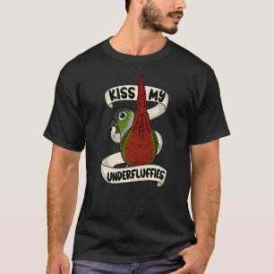 Camiseta Beijo Meu Papagaio Esconde-Se Eu Conure Verde Chee