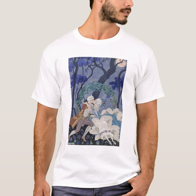 Camiseta Beijo secreto, ilustração para "Fetes Galantes" (Frente)
