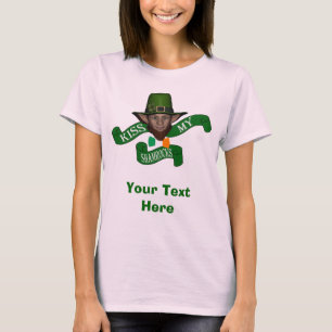 Camiseta Beijo verde do leprechaun meus trevos