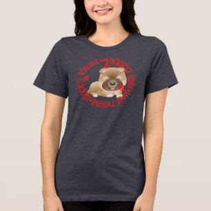 Camiseta Beijos babados, chow chow,