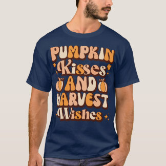 Camiseta beijos de abóbora e desejos de colheita