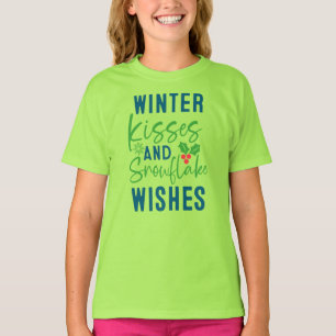 Camiseta Beijos De Inverno E Desejos De Flocos De Neve-5196