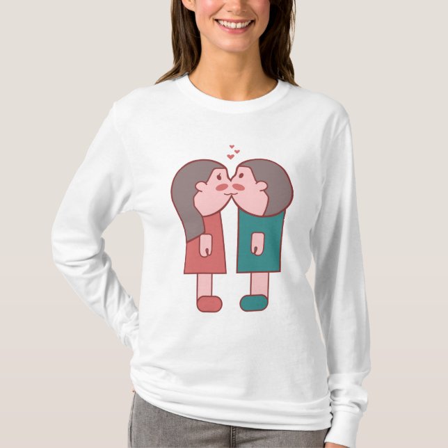 Camiseta 💑 💕 Beijos Doce: A alegria do Namorados 💕 💑 (Frente)