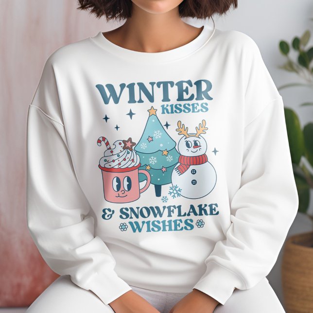 Camiseta Beijos e flocos de neve, bonitos, de inverno, dese (Criador carregado)