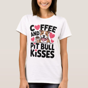 Camiseta Beijos Engraçados de Pitbull para Mãe de Pittie Vi
