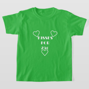 Camiseta Beijos por 25 centavos - Camisa-T Básica para Meni