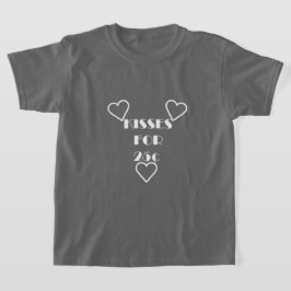 Camiseta Beijos por 25 centavos - Camisa-T Básica para Meni