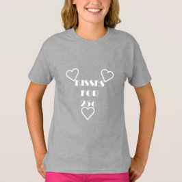 Camiseta Beijos por 25 centavos - Camisa-T Básica para Meni