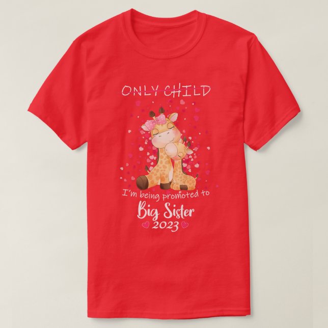 Camiseta Being Promoted to Big Sister 2023 Giraffe Announce (Frente do Design)