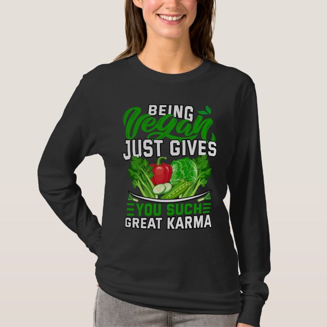 Camiseta Being Vegan just gives you such great Karma (Frente)