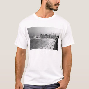 Camiseta Beira-mar, onda de Oregon Sou Wester e rotação