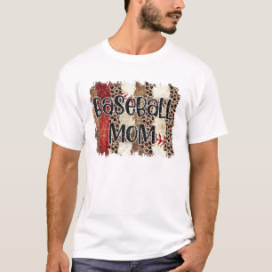 Camiseta Béisbol de Estampa de Leopardo Bendito