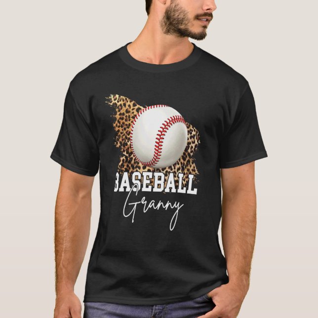 Camiseta Beisebol Avó Leopard Heart (Frente)