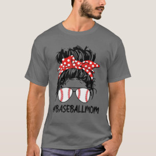 Camiseta Beisebol, Baseball Mãe Vida, Leopard Mensagem Mã
