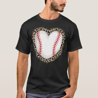 Camiseta Beisebol Bonito Coração Baseball Amante Mulheres M
