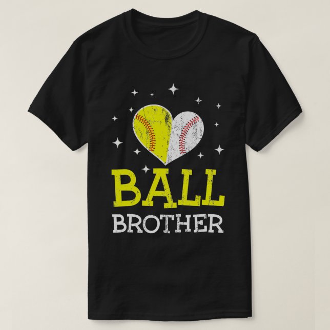 Camiseta Beisebol Bonito e Irmão Engraçado de Softball (Frente do Design)