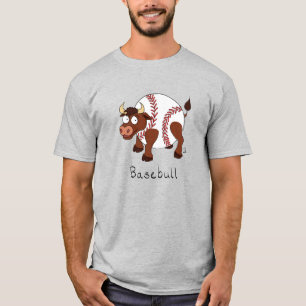 Camiseta Beisebol Bull Esporte Crianças Engraçadas