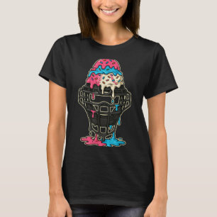 Camiseta Beisebol Capturador de Máscara com Sorvete de Base