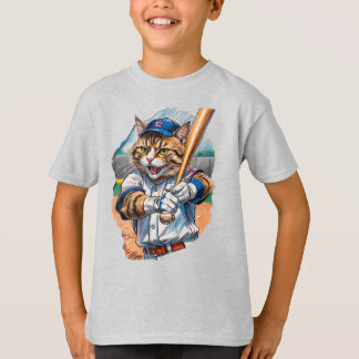 Camiseta Beisebol Cat intimidando o lançador!