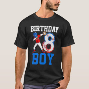 Camiseta Beisebol Com 8 Anos De Idade Era A 8ª Festa de ani