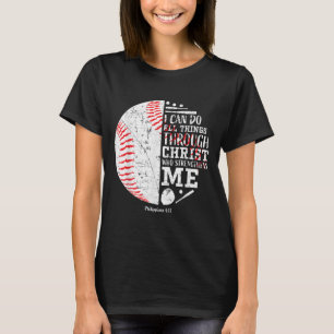 Camiseta Beisebol Cristão Filipenses 4_13 Posso Fazer Todas