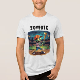 Camiseta Beisebol de Halloween, Zumbi, Cérebros Sobre as Ba