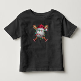 Camiseta Beisebol de Natal Papai Noel Esportes Xmas Feriado