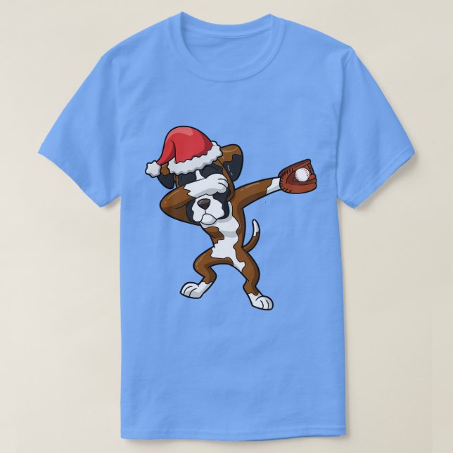 Camiseta Beisebol de Papai Noel Boxer (Frente do Design)