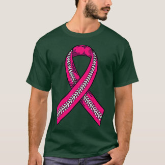 Camiseta Beisebol do Cancer de Fita Rosa para Sensibilizaçã