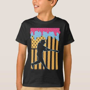 Camiseta Beisebol Driblado Boys Sorvete American Flag 4th