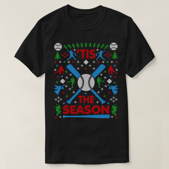 Camiseta Beisebol Engraçado Este é o suor feio de Natal da  (Frente do Design)
