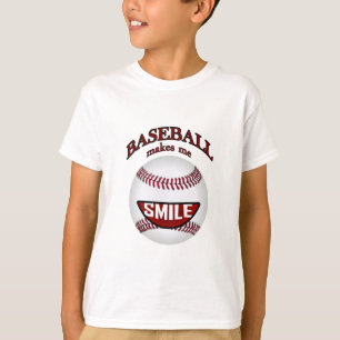 Camiseta Beisebol Engraçado Faz-Me Sorrir Crianças De T-S
