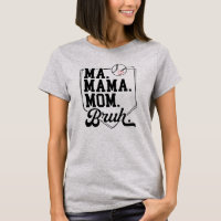 Beisebol engraçado, mãe Bruh, com nome e número da