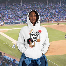 Camiseta Beisebol Engraçado Mãe meu filho pode nem sempre t