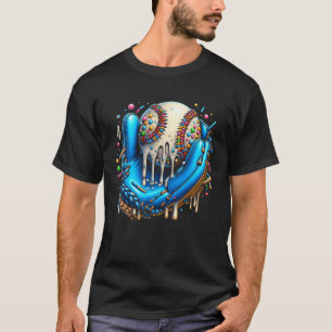 Camiseta Beisebol Espalhado com Sorvete de beisebol