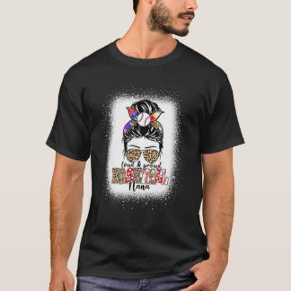 Camiseta Beisebol Louco E Orgulhoso Nana Leopard Messy Bun